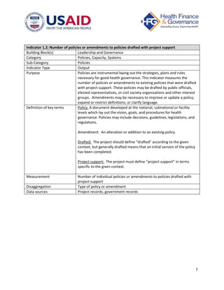 Governance and Leadership Indicators Reference Sheets 2015 | PDF