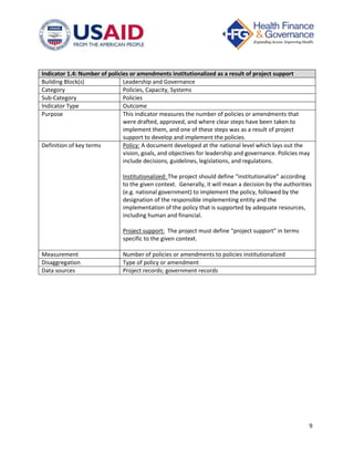 Governance and Leadership Indicators Reference Sheets 2015 | PDF