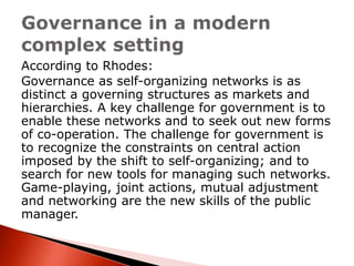 Governance in public administration and public policy | PPTX