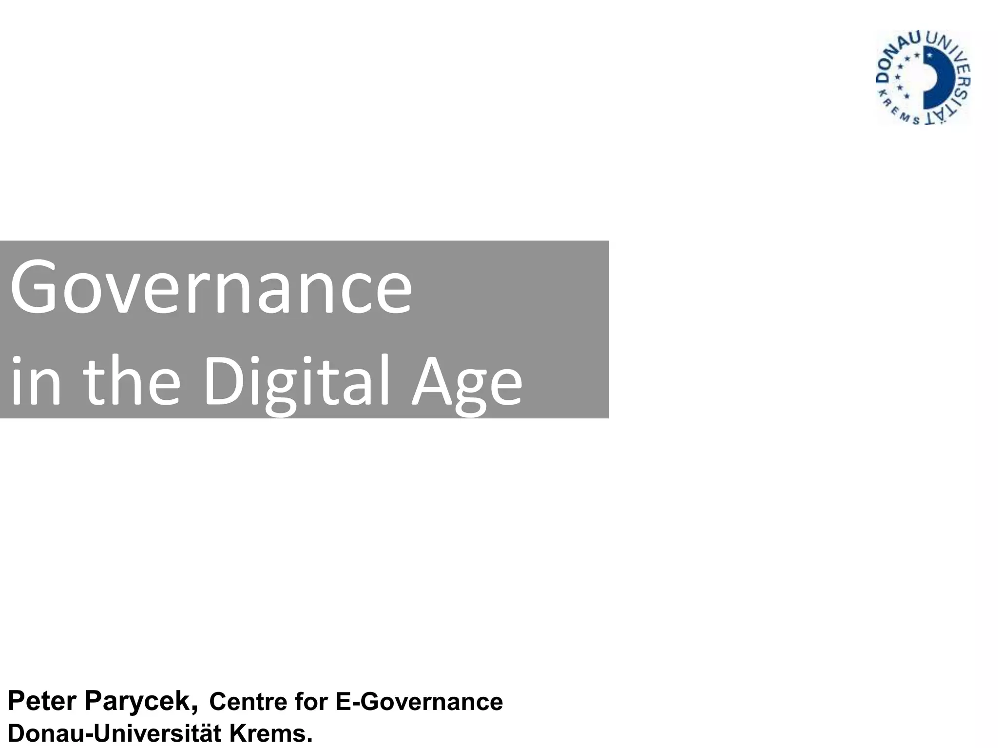 Governance in the digital age | PPTX