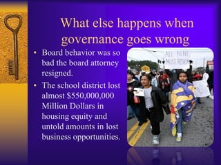 EFFECTS OF POOR GOVERNANCE