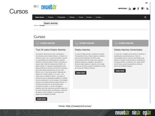 Cursos
Fonte:	
  h2p://ceweb.br/cursos/	
  
 