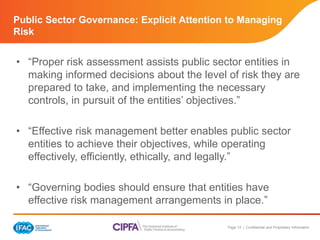 Public Sector Risks Governance, Risk Management, and Internal Control in the Public Sector ...