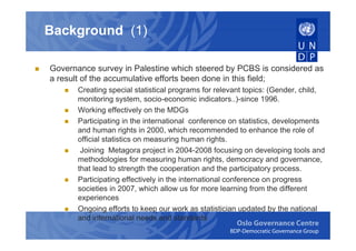 Governance survey conducted by the palestinian central bureau of