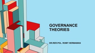DR.RER.POL. ROMY HERMAWAN
GOVERNANCE
THEORIES
 