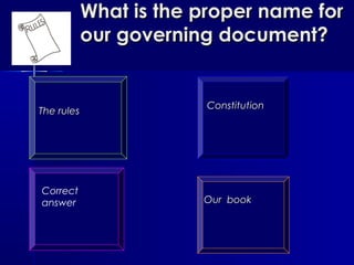 Governing document quiz blank template PPT Governing document quiz blank template PPT