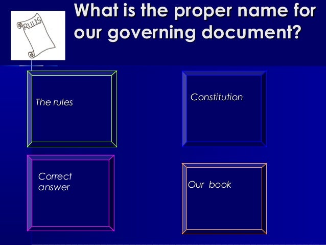 Governing document quiz blank template Governing document quiz blank template