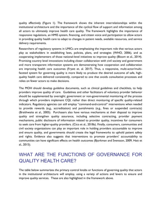 Governing for Better Quality Health Care in Low and Middle Income ...