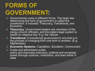 Types and forms of government | PPTX