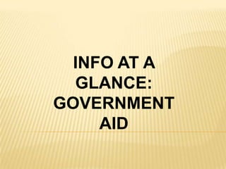 INFO AT A GLANCE: GOVERNMENT AID 