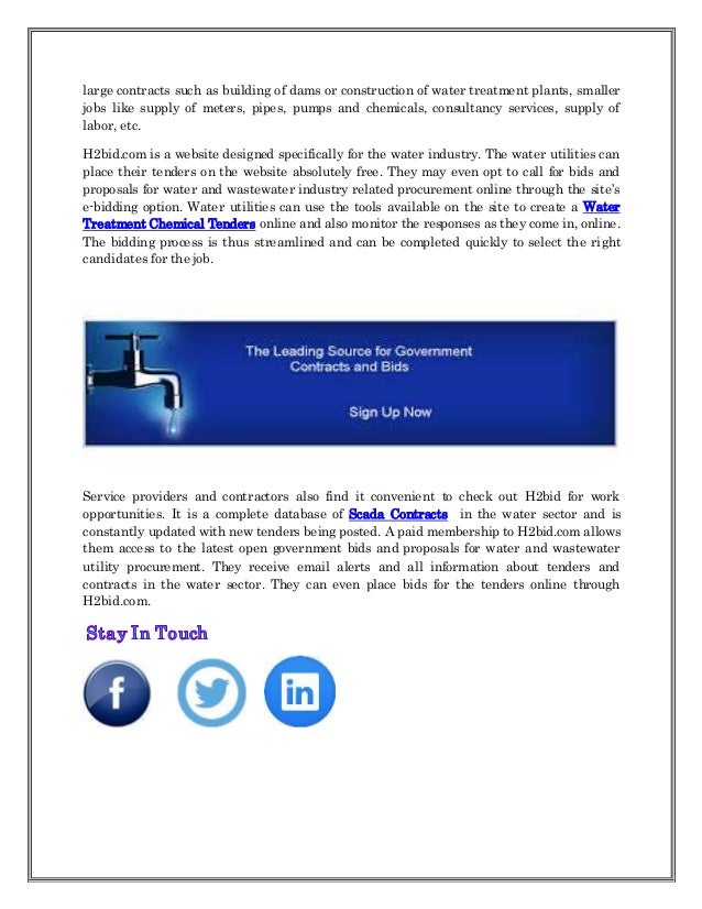Government bids and proposals for water and wastewater utility procurement