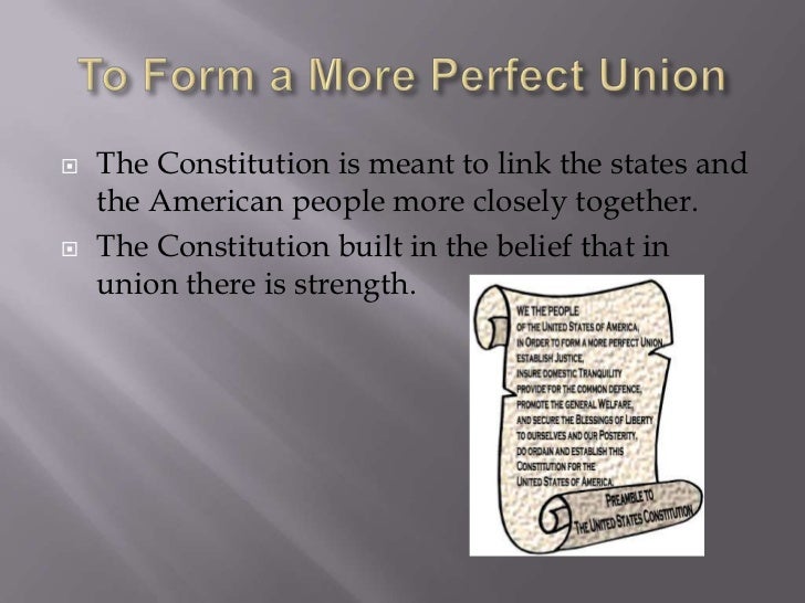 government chapter 1 powerpoint to form a more perfect union meaning