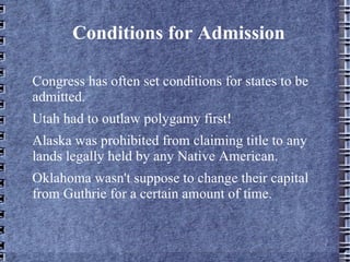 Respect for Territorial Integrity- Boundaries of the states are recognized by the National Government. 