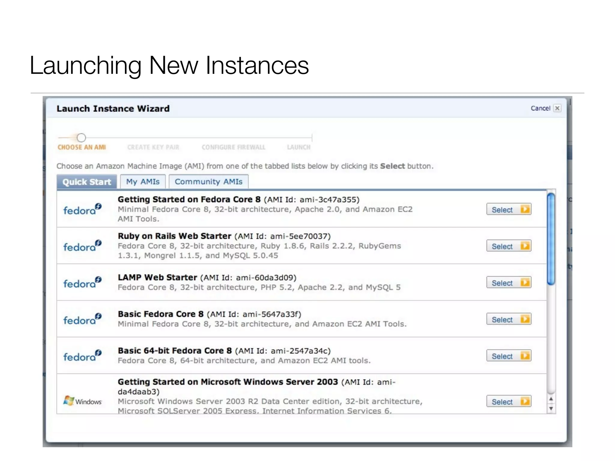 Launching New Instances
 