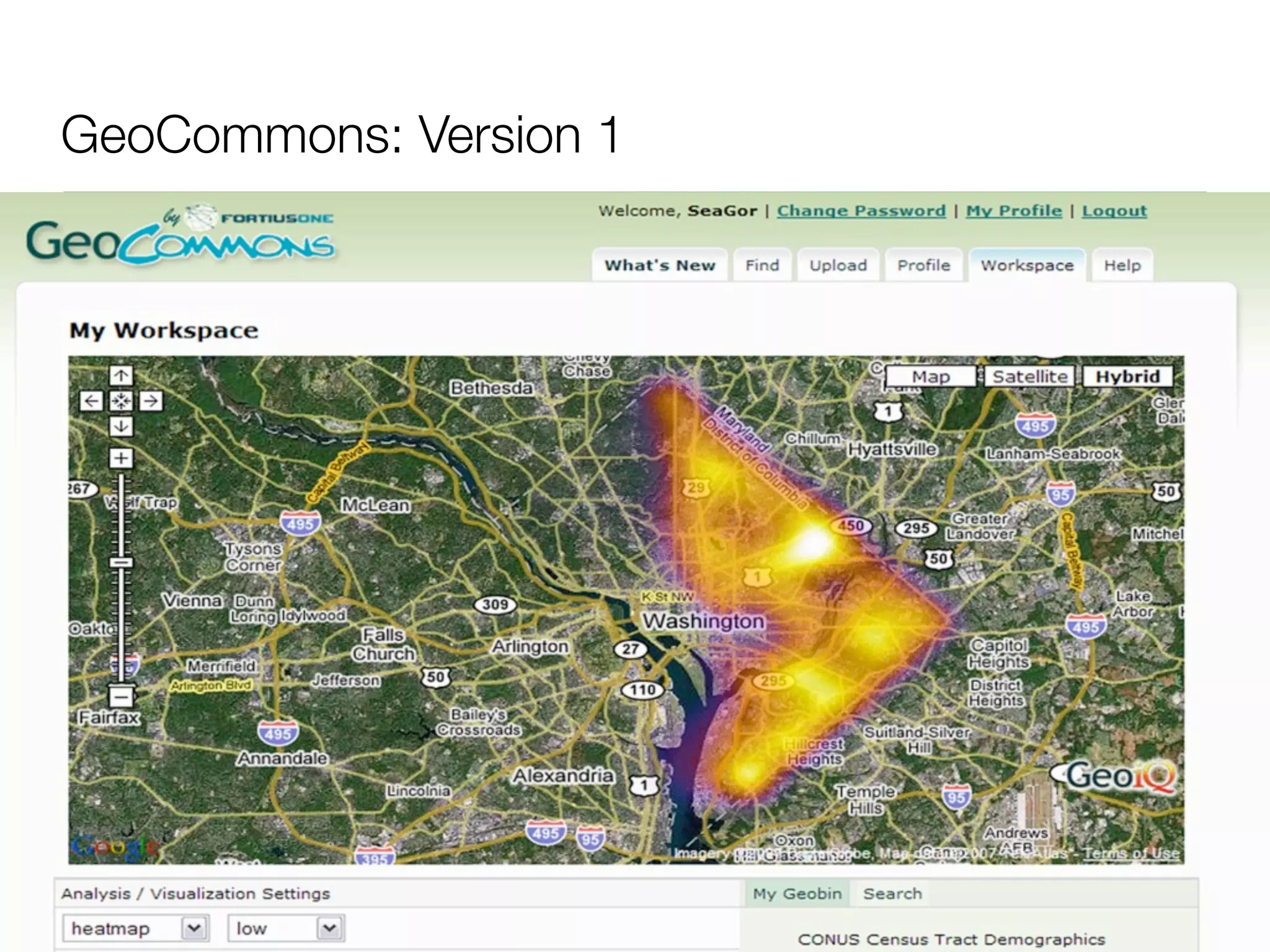 GeoCommons: Version 1
 