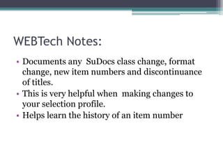 Sudoc Example Government documents processing and overview | PPTX