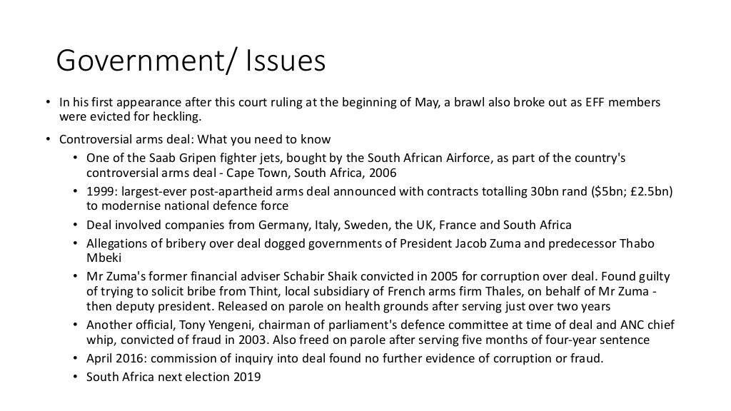 Government policies for South Africa may 2016