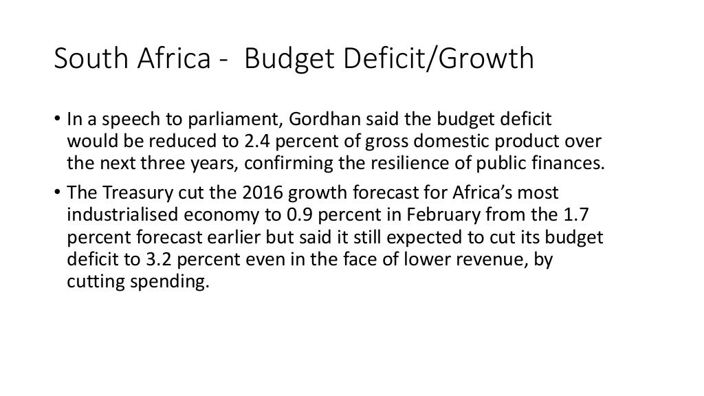 Government policies for South Africa may 2016