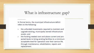 What is infrastructure gap?
 
