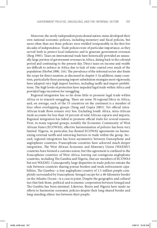 Government policies, smuggling, and the informal sector