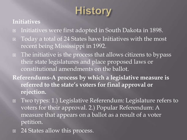 Initiative and Referendums process- Anderson High School | PPT