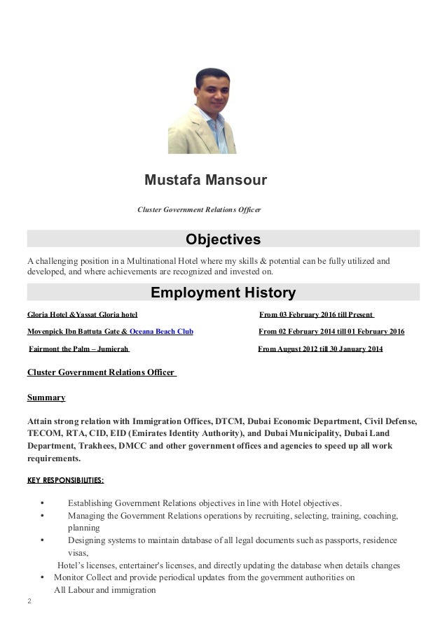 Government defense resume