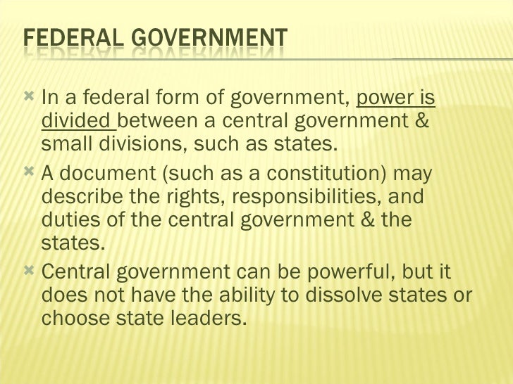 governments how do they distribute power 2011 12 federal form of government