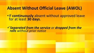 Government service hours late-undertime-awol-cto | PPTX