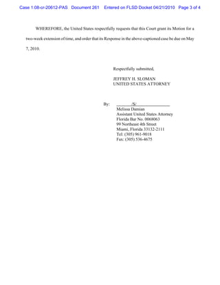 Government’s motion for extension of time to file response to defendant ...