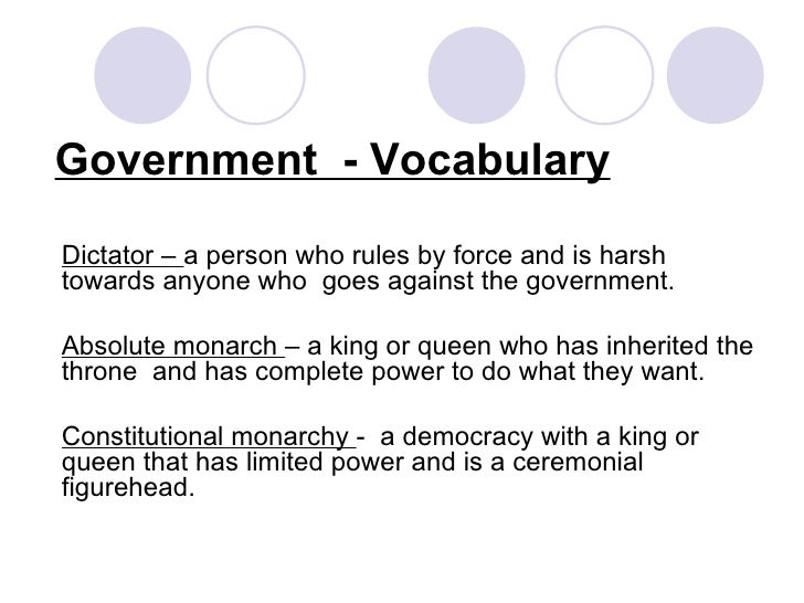 Government Vocabulary words