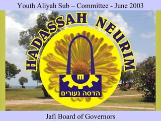 Jafi Board of Governors  Youth Aliyah Sub – Committee - June 2003 