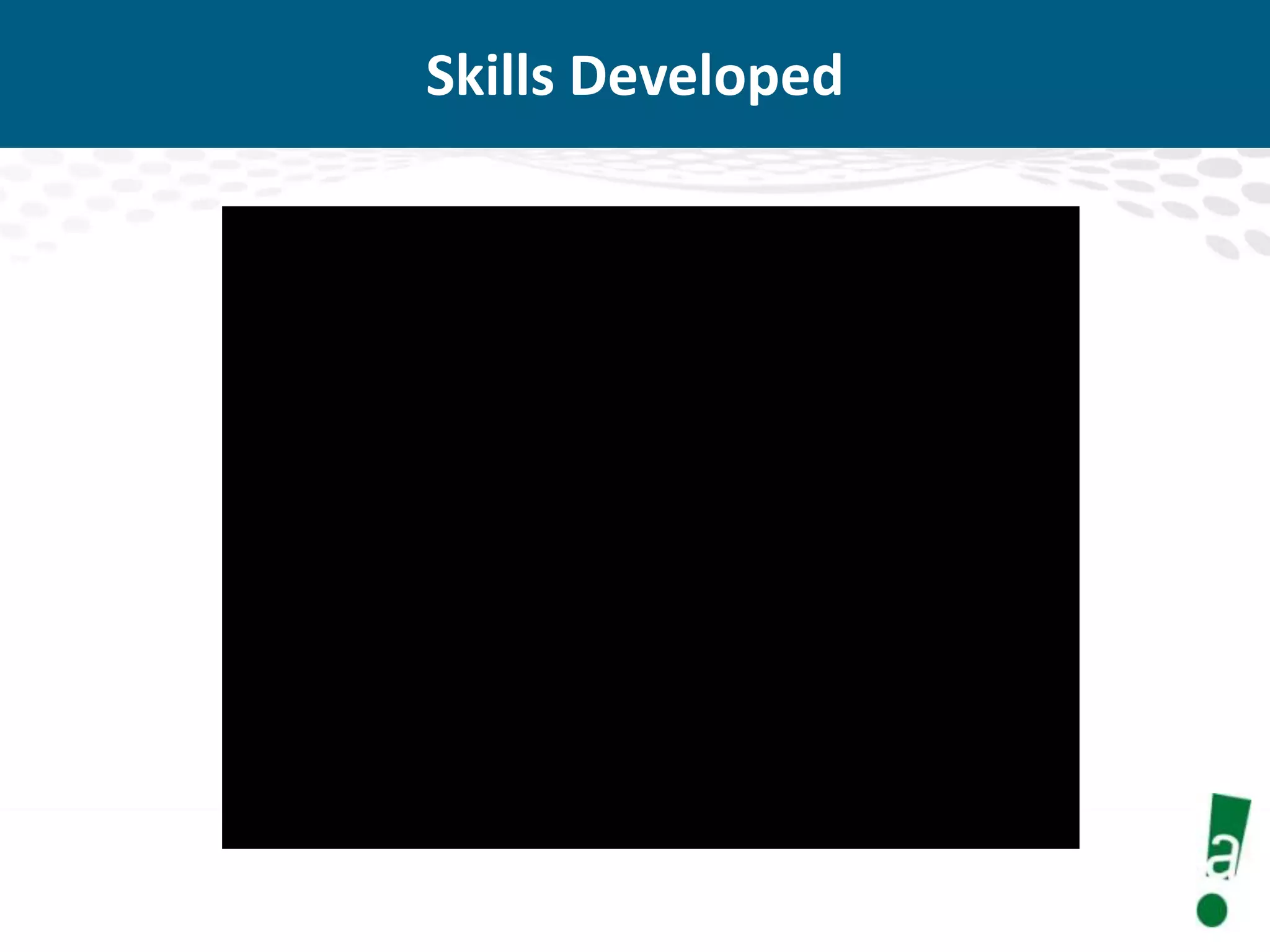 Skills Developed

 