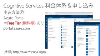 Free Tier (無料版)
[手順] http://aka.ms/TryCogJp
 