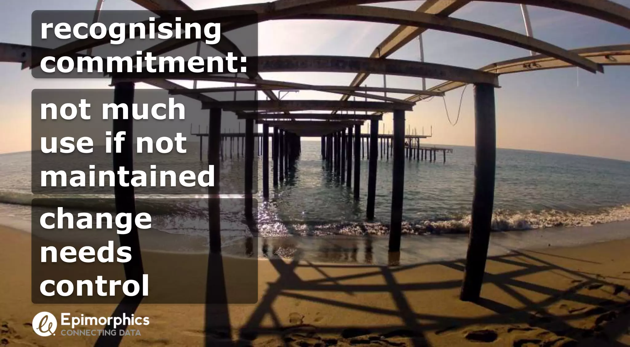 not much
use if not
maintained
recognising
commitment:
change
needs
control
 