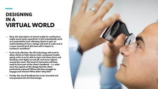 Virtual reality and its use in architecture | PDF