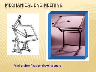 MECHANICAL ENGINEERING
Mini-drafter fixed on drawing board
14
 