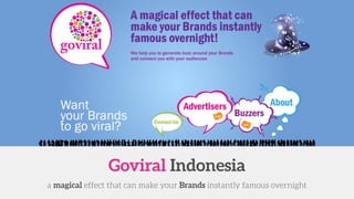 a magical effect that can make your Brands instantly famous overnight
Goviral Indonesia
 