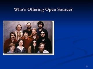 Who’s Offering Open Source? 