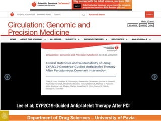 Department of Drug Sciences – University of Pavia
 