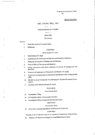 Govt. lokpal bill 2011