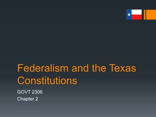 Federalism and the Texas
Constitutions
GOVT 2306
Chapter 2
 