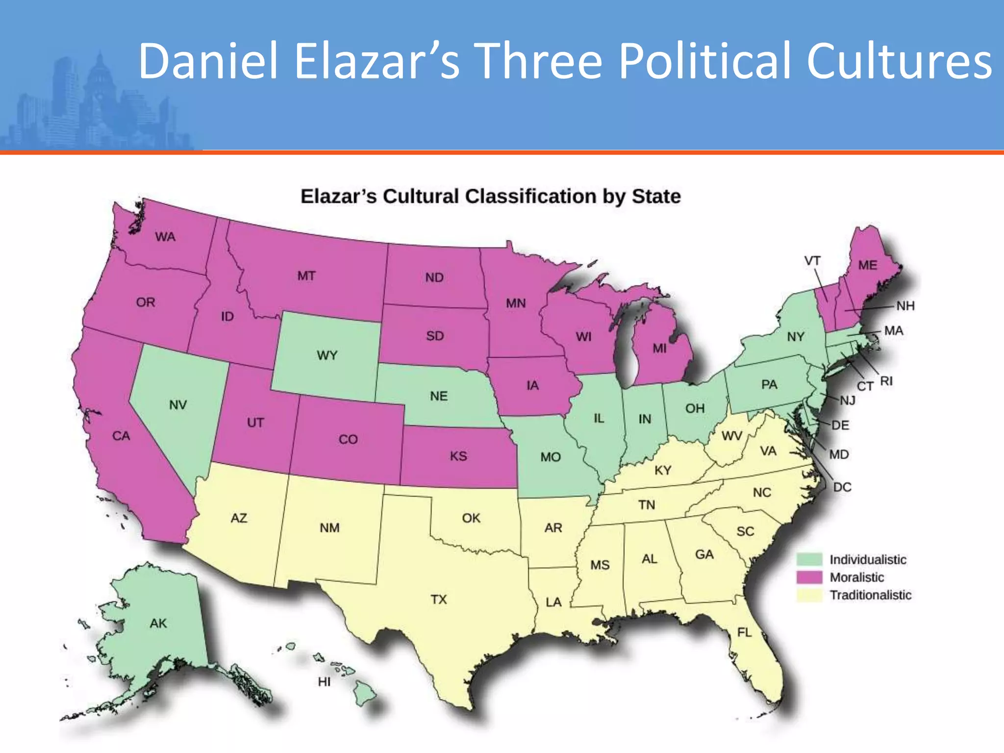 Daniel Elazar’s Three Political Cultures
 