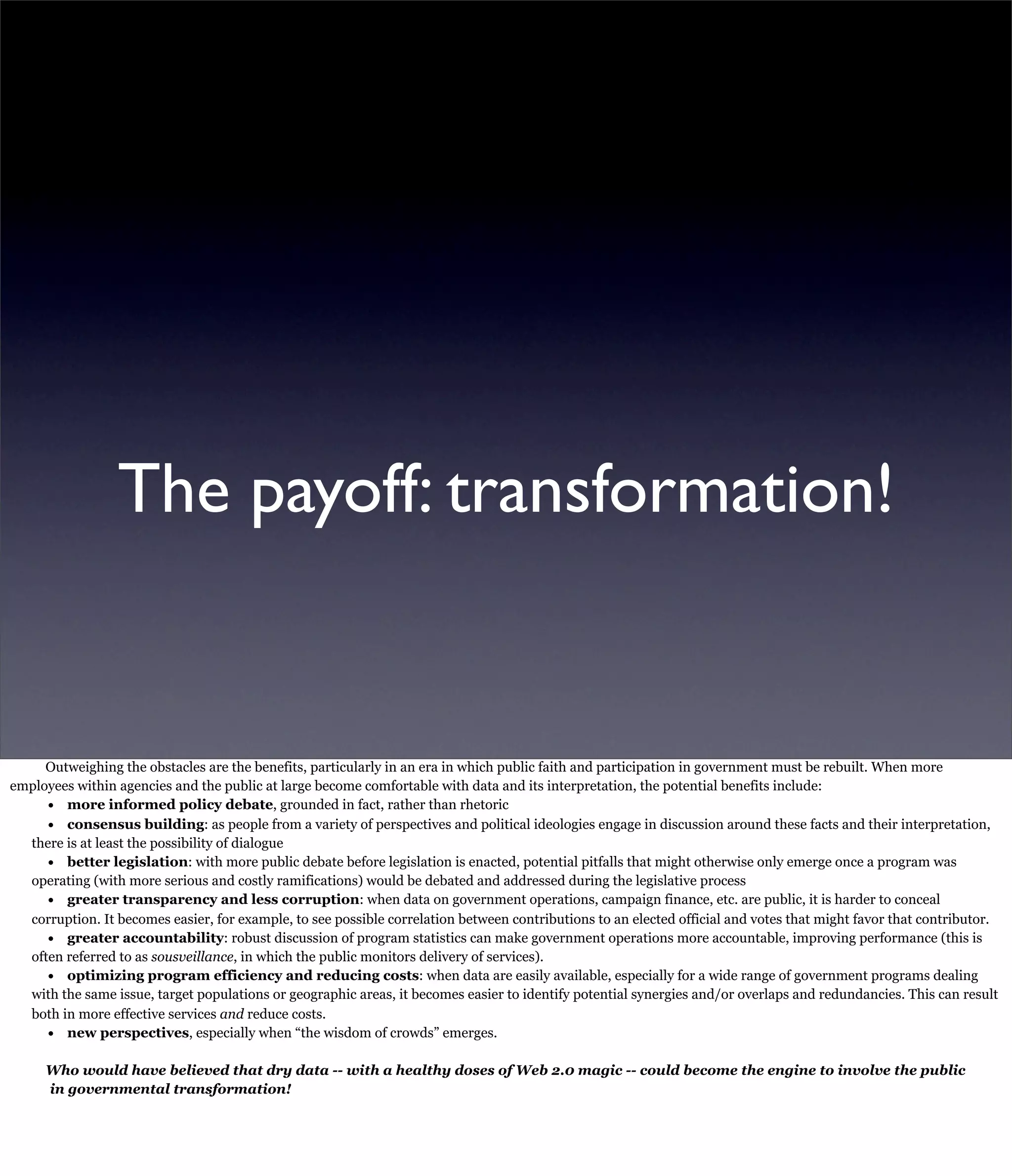 Gov Transformation Through Public Data
