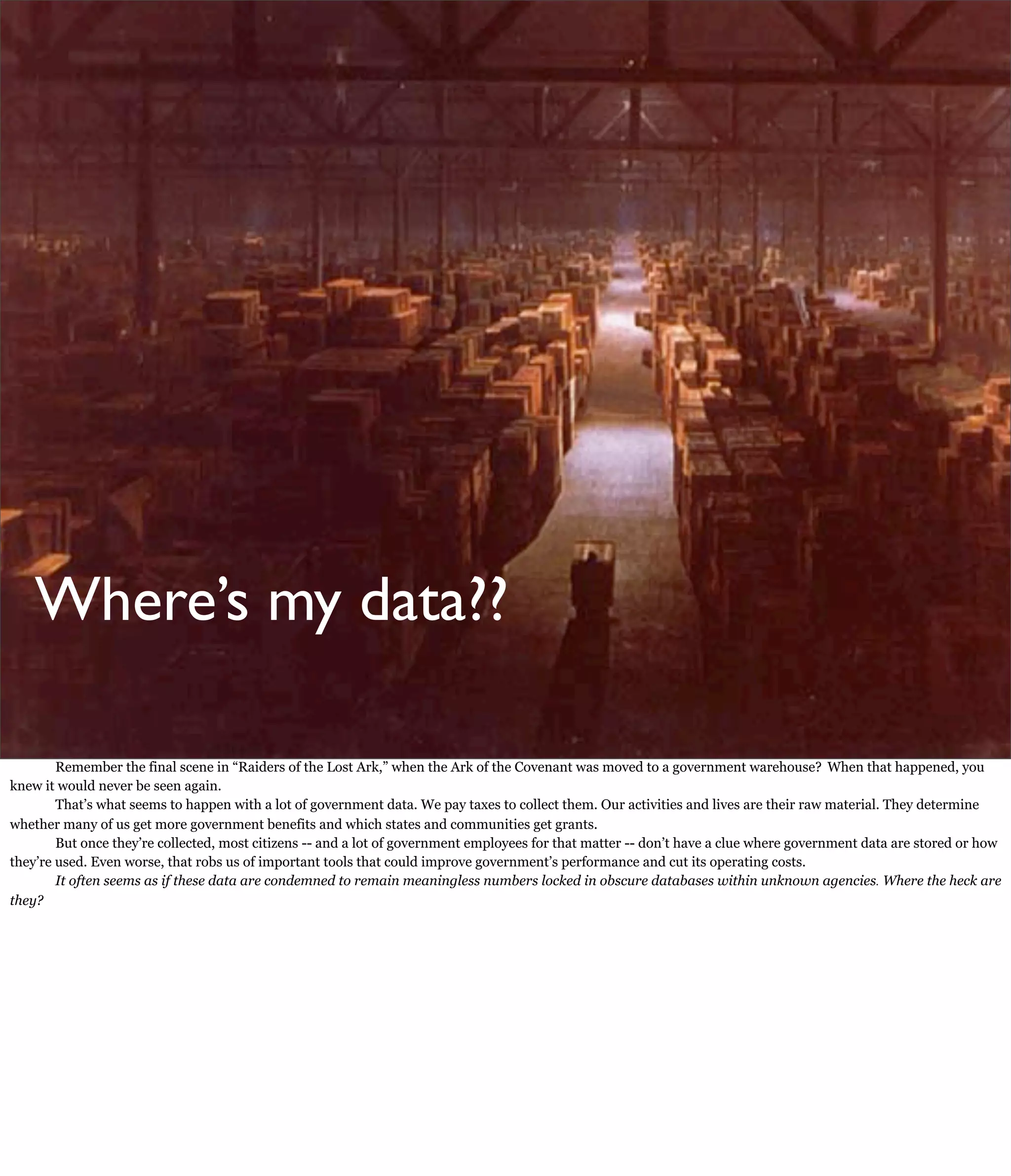 Gov Transformation Through Public Data