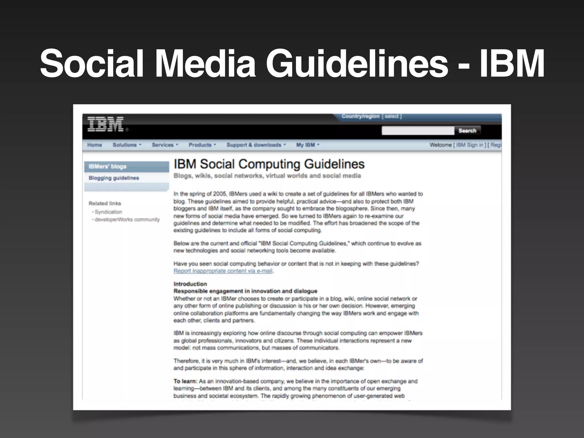 Social Media Guidelines - IBM
 