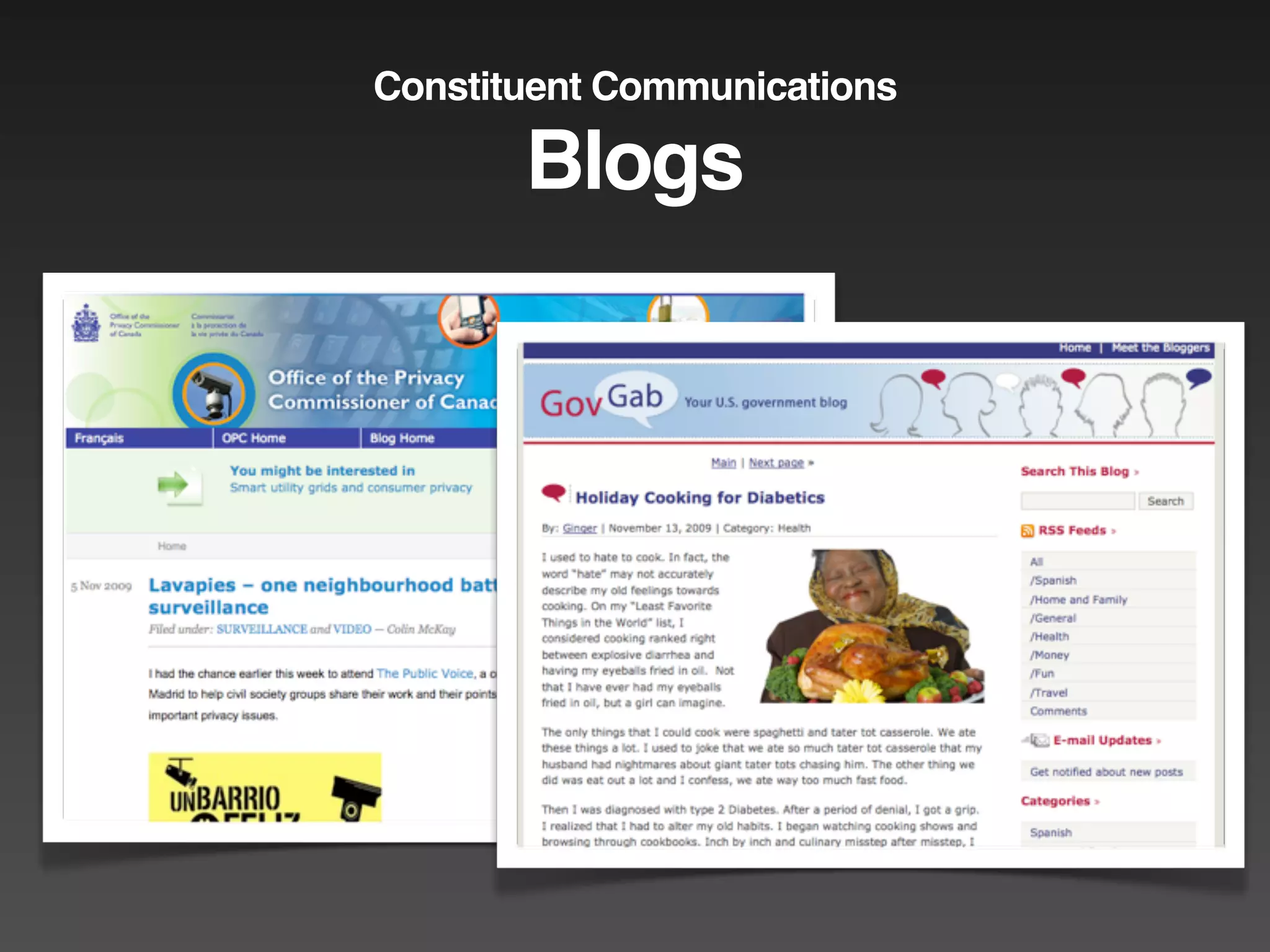 Constituent Communications

       Blogs
 