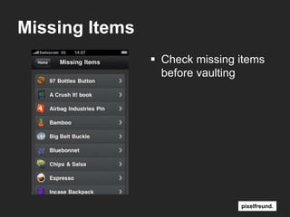 Missing ItemsCheck missingitemsbeforevaulting
