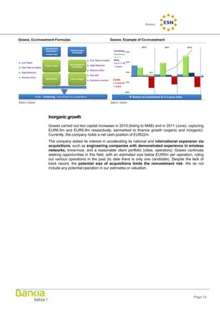 GOWEX coverage analysis by BANKIA - July 2012
