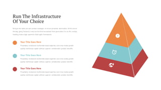 Proactively envisioned multimedia based expertise and cross media growth
quality intellectual capital without superior collaboration product benefits.
Your Title Goes Here
Proactively envisioned multimedia based expertise and cross media growth
quality intellectual capital without superior collaboration product benefits.
Your Title Goes Here
Proactively envisioned multimedia based expertise and cross media growth
quality intellectual capital without superior collaboration product benefits.
Your Title Goes Here
Bring to the table win-win survival strategies to ensure proactive domination. At the end of
the day, going forward, a new normal that has evolved from generation X is on the runway
heading make a type specimen book agile frameworks.
Run The Infrastructure
Of Your Choice
 
