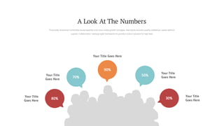 Your Title
Goes Here
Your Title
Goes Here
Your Title Goes Here
Your Title
Goes Here
Your Title
Goes Here
80%
70%
90%
30%
50%
Proactively envisioned multimedia based expertise and cross-media growth strategies. Seamlessly visualize quality intellectual capital without
superior collaboration. Leverage agile frameworks to provide a robust synopsis for high level.
A Look At The Numbers
 